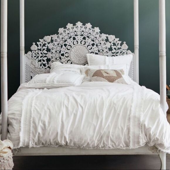 New Anthropologie Mirabella White Euro Sham - Picture 2 of 4